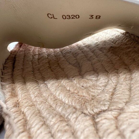 CHRISTIAN DIOR D-Dior Espadrille Platform Sandals White Leather EU 38 US 8 - Picture 11 of 12